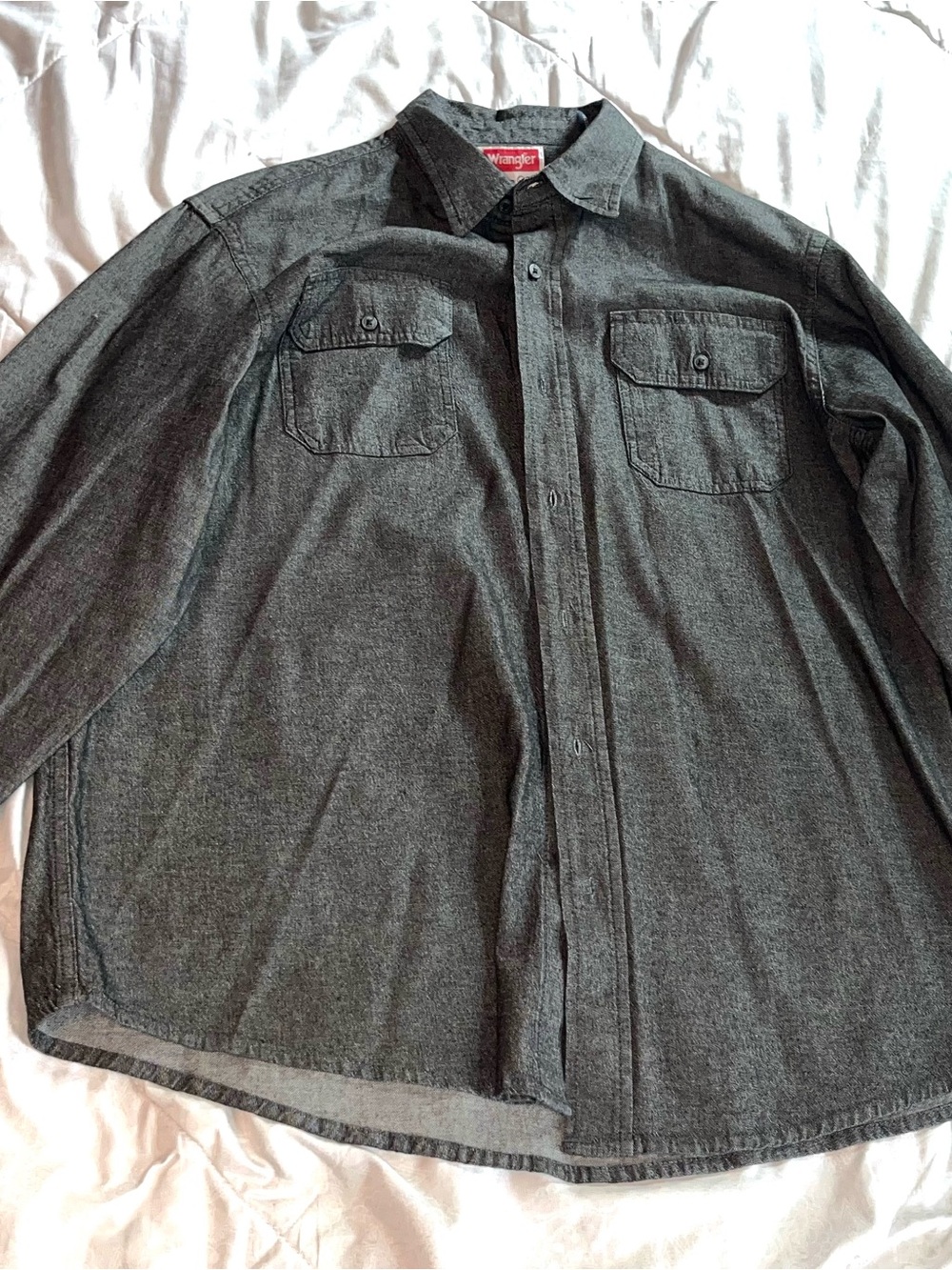 Wrangler Men's Charcoal Gray Button-Front Shirt Jacket